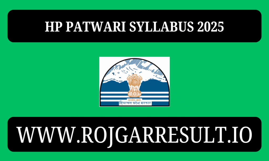 HP Patwari Syllabus 2025