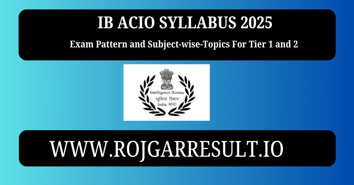 IB ACIO Syllabus 2025