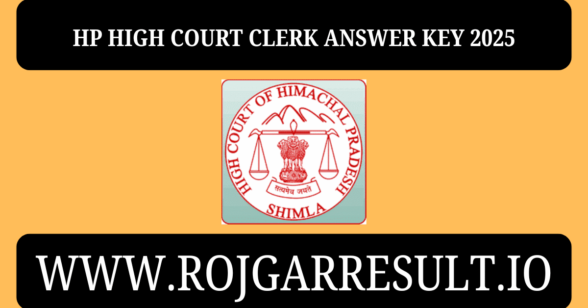 HP High Court Clerk Answer Key 2025