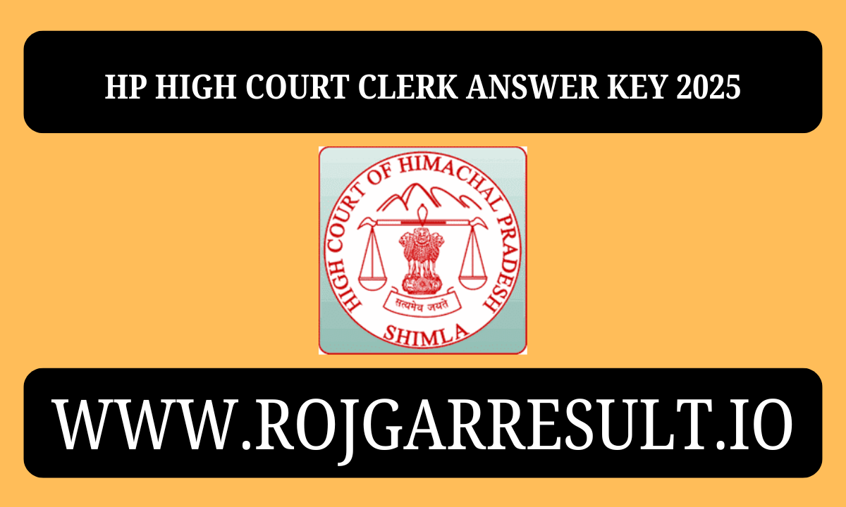 HP High Court Clerk Answer Key 2025