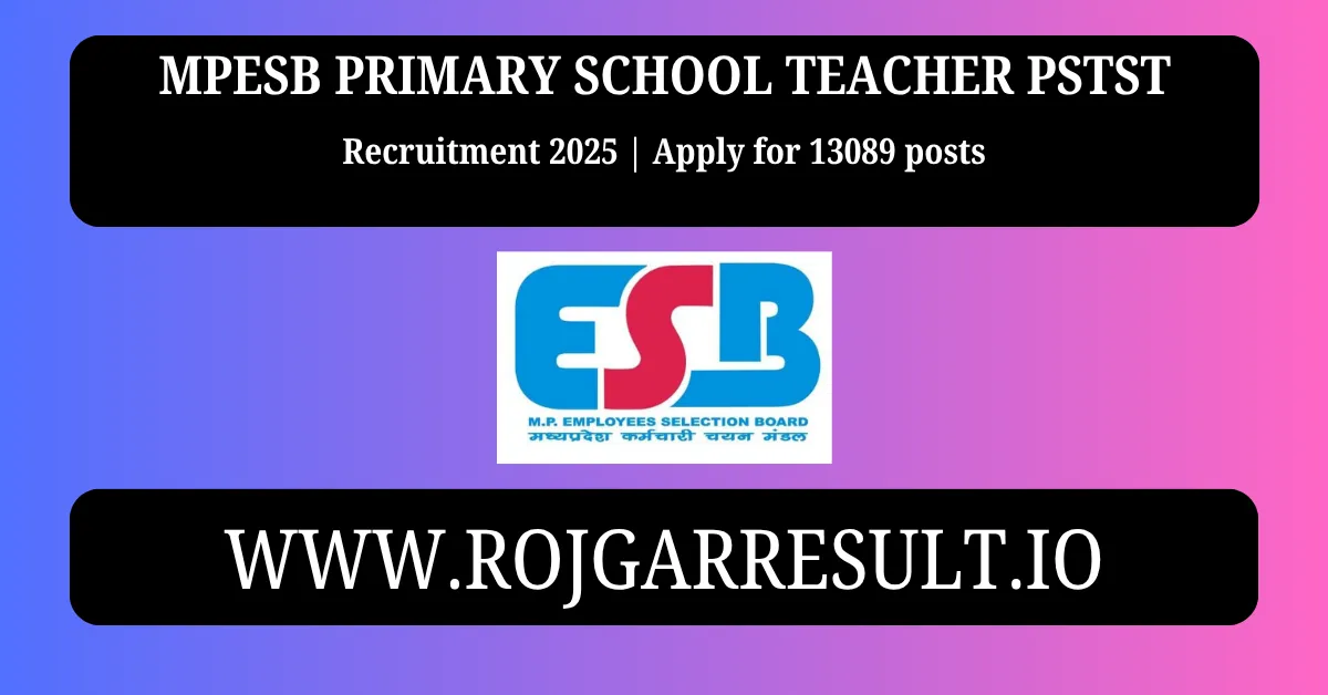 MPESB Primary School Teacher PSTST