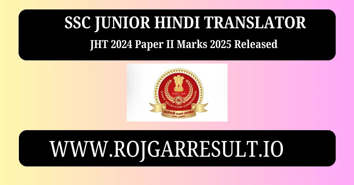 SSC Junior Hindi Translator JHT 2024