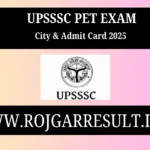 UPSSSC PET Exam City & Admit Card 2025