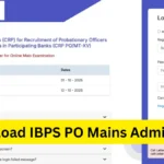 IBPS PO Mains Admit Card 2025